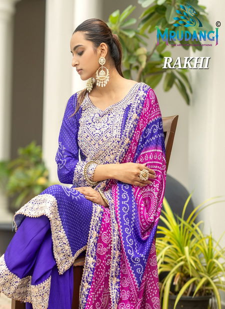 Rakhi By Mrudangi Real Chinon Printed Palzzo Suits Wholesale Online Catalog